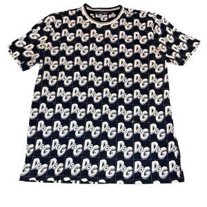 Dolce & Gabbana D&G Allover Logo Print Tee Shirt Size 52 Made in Italy US XL